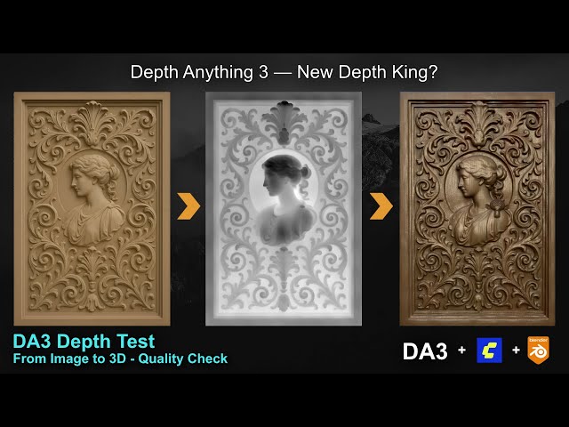 Depth Anything 3 — New Depth King? | Image to 3D Bas-Relief from a Single Image | ComfyUI + Blender
