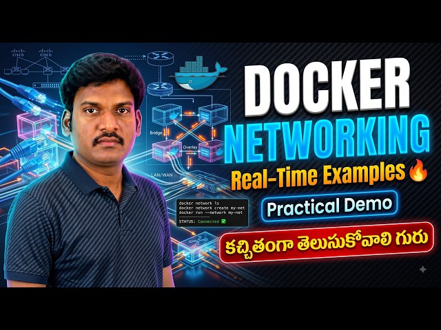 Complete Docker Networking Tutorial in Telugu 🔥 | Real-Time Examples & Practical Demo