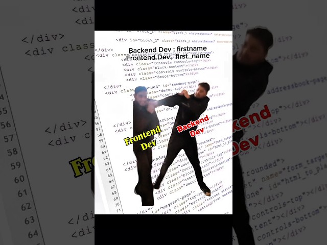 Frontend Dev VS Backend Developer 💀😂#coding #programming #javascript #python