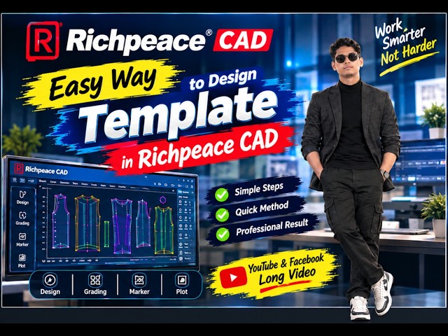 Easy Way to Design Templates in Richpeace CAD 🔥 | Complete Step-by-Step Tutorial