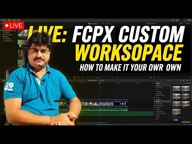 Live: FCP Custom Workspace Creation | Final Cut Pro Hindi Tutorial | Must Watch | Vertical workspace