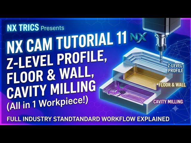 NX CAM Masterclass: Z-Level, Floor/Wall & Cavity Milling | 3-in-1 Workflow (Industry Standard)