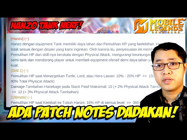 🔴 LIVE ADA PATCH NOTES DADAKAN❗BAHAS HERO BUFF & HERO NERF GAS❗PUSH RANK + MABAR VIP❗MOBILE LEGENDS