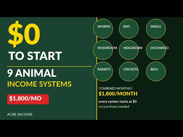 9 Animal Systems That Make $1,800/Month — Every Single One Starts at $0
