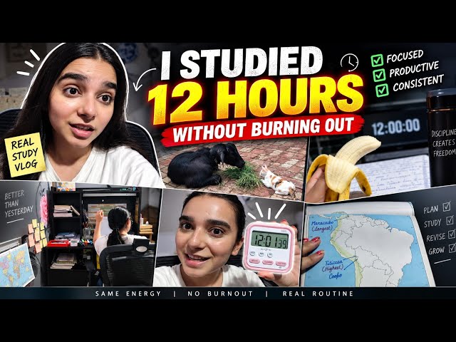 How I studied for 12 hours without burnout 📚☕✨|UPSC vlogs |Aspirant's life 📚#UPSC #StudyVlog