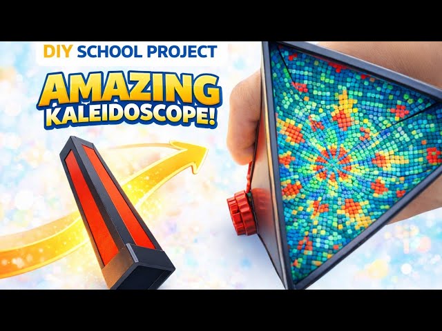 Amazing Kaleidoscope Using 3 Glasses | Best science project | Best optical illusion