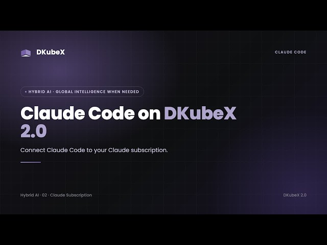 Claude Code in DKubeX 2.0: Bring Your Own Claude Subscription