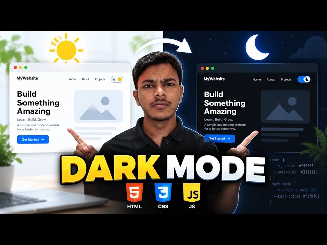 How to Add Dark Mode Using HTML CSS JavaScript