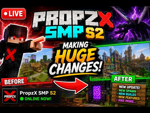 🔴 LIVE: PropzX SMP S2 HUGE UPDATE! 🚀 Minecraft Server Gets Better! #shorts