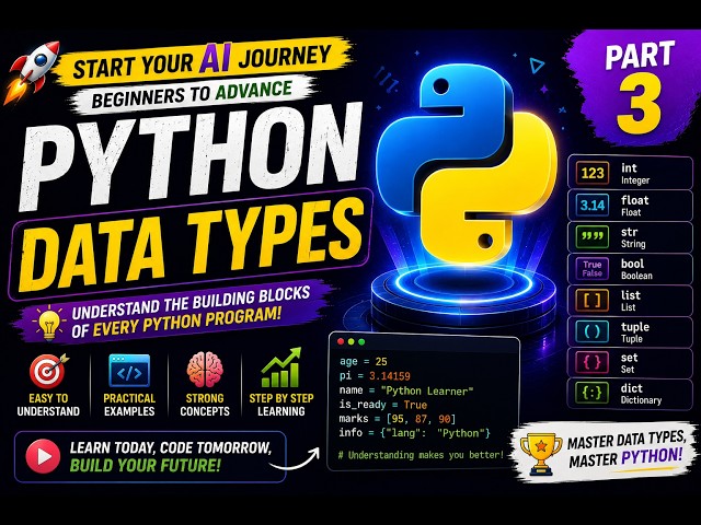 Data types in Python Part-3 | Python programing data types 2026 #datatypes   @DataTellsTheStory
