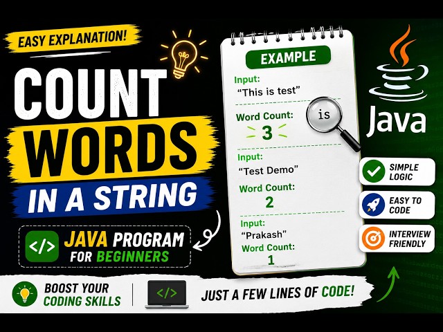 Count Number of Words in String | Java Tutorial