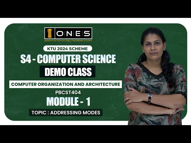 S4 KTU 2024 SCHEME | MODULE 1 | COMPUTER ORGANIZATION AND ARCHITECTURE | ADDRESSING MODES | DEMO