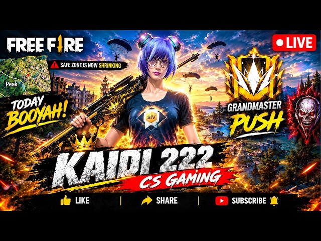 🎯FREE FIRE LIVE 🔥KING OF SNIPER ❤️‍🩹GRANDMASTER 🎮😱 #freefire #live #trending