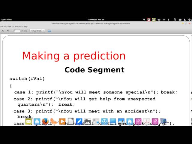 Decision Making Using Switch Statement