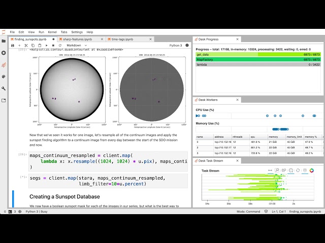Automatic Detection of Sunspots in HMI Continuum Data on NASA Pleiades