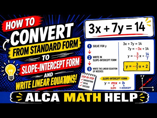 How to Convert Standard Form to Slope-Intercept Form | Write Linear Equations Step by Step