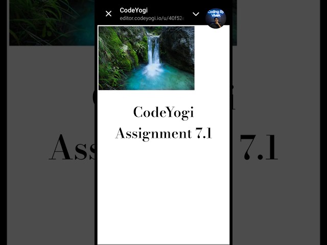Assignment 7.1 || CodeYogi - Solution || HTML