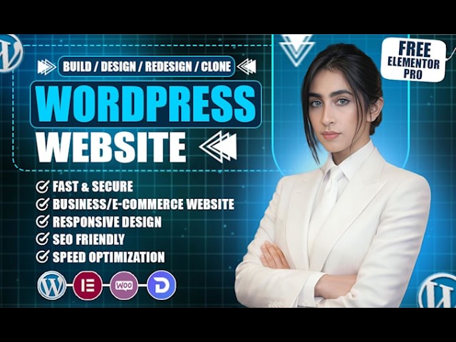 I will design redesign wordpress business website, build wordpress website development