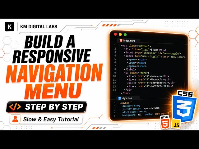 HTML & CSS for Beginners | Build a Responsive navigation menu