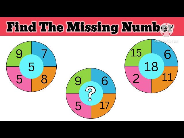 Math Brain Teaser Puzzle - circle Missing Number Puzzle Maths Puzzles