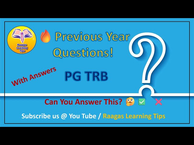PG TRB Computer Science Previous Year Questions with Answers