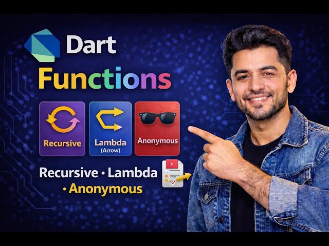 Dart Functions Explained | Recursive, Lambda (Arrow) & Anonymous Functions با مثال