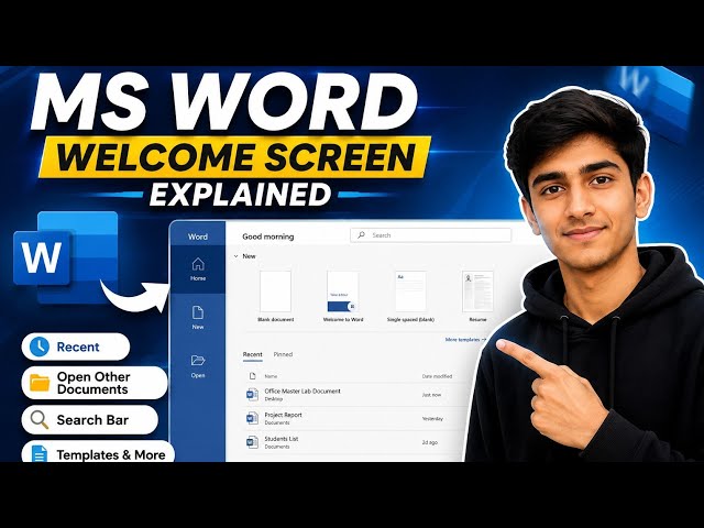 MS Word Welcome Screen Explained | Complete Interface Tutorial for Beginners