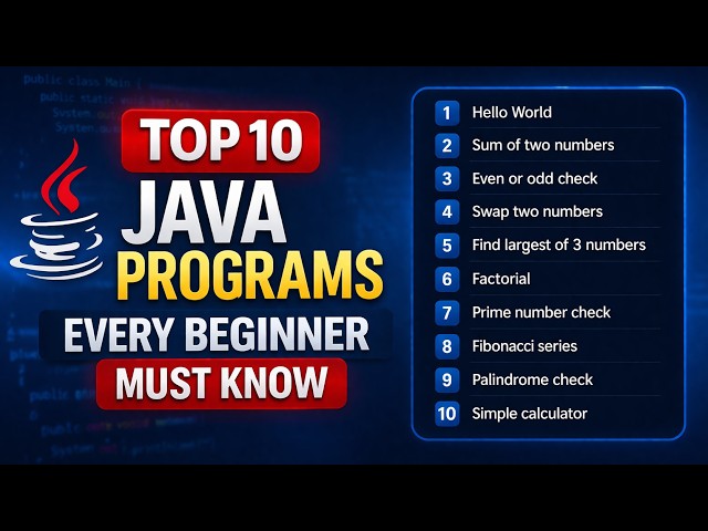 Top 10 Java Programs Every Beginner Must Know