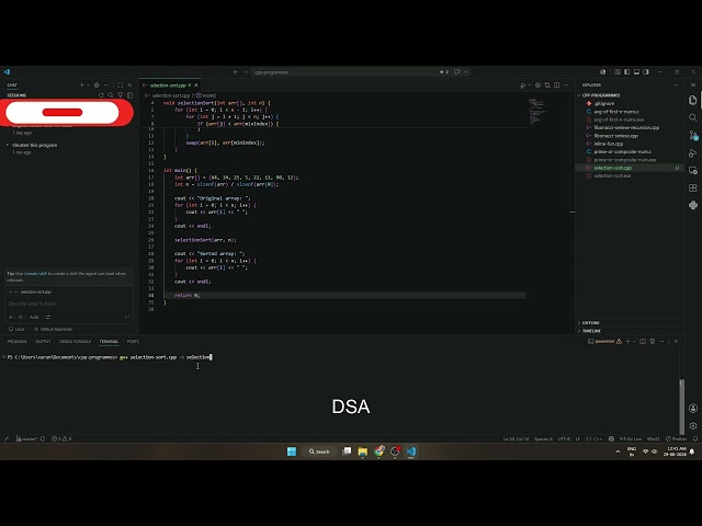 Selection Sort DSA 1