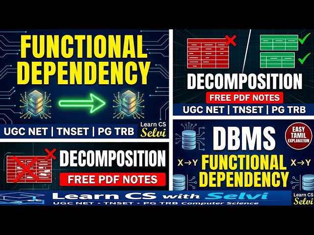 Functional Dependency & Decomposition in DBMS | Easy Tamil Explanation | PG TRB | UGC NET | TNSET