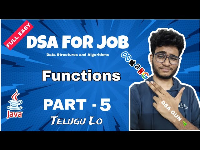 Functions | Methods | Java dsa course in Telugu | Part - 5 | Engineering Animuthyam