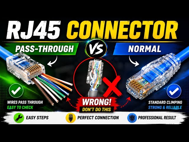 RJ45 Connector | Pass Through vs Normal Crimping | CAT6