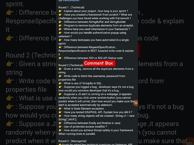 Automation Testing Interview Questions Answers | #short #automationtesting #manualtesting #job