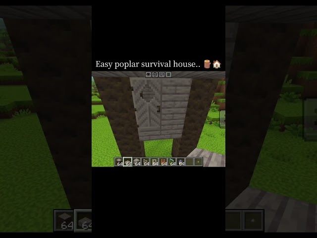 How to build the easy poplar survival house in Minecraft tutorial 🪵🏠 #shorts #minecraft #tutorial