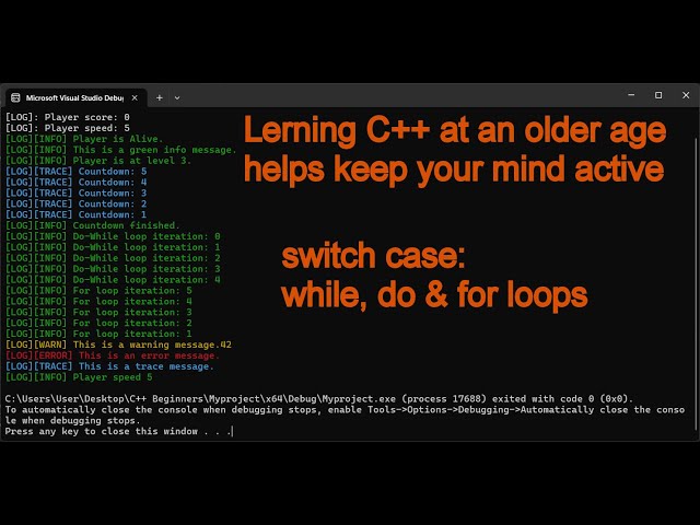C++ for Beginners(Slow & Simple)Lesson [09]: C++ switch case, while, do & for loops