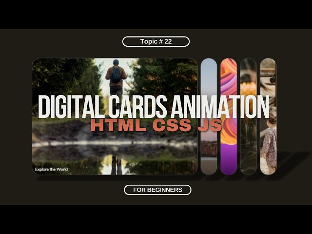 Create Expanding Digital Cards Animation | HTML, CSS & JavaScript Tutorial