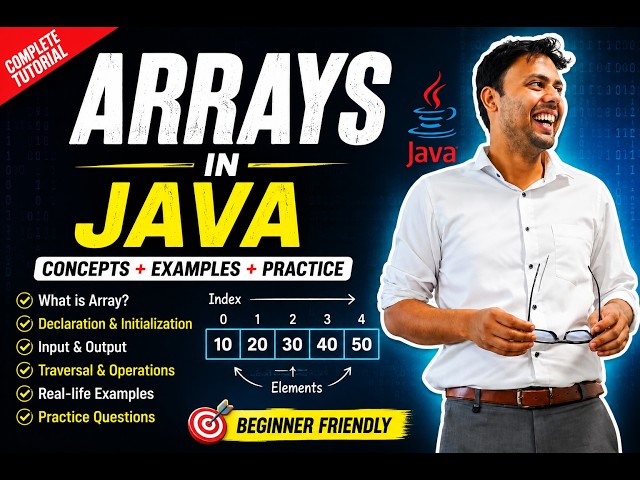 Class:6 Arrays in Java 🔥 | Complete Array Concept Explained with Examples | Java Programming