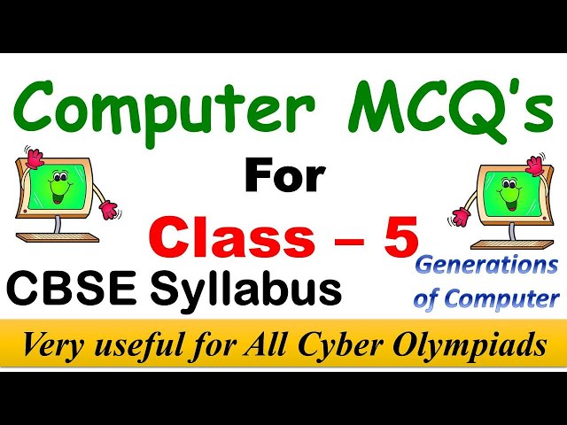 Computer Quiz || Class - 5 || Computer MCQ's on "Generations of Computer Very useful for all Exams
