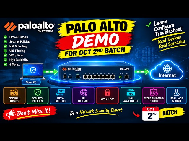 Palo Alto Demo For October 2nd 2026 Batch | #tungabadranetworks