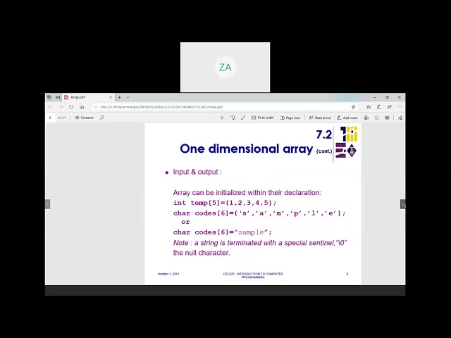C++ Array - One Dimensional Array