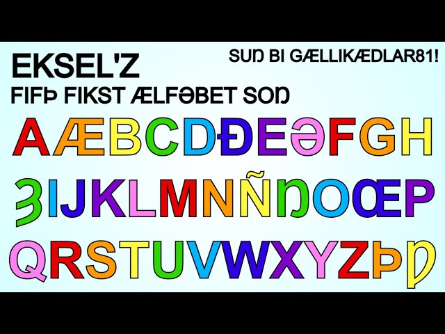 Excel's fifth fixed alphabet song... but sung by me!