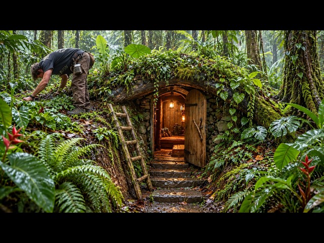 30 Days Building an Amazing Underground Den Deep in the Wild | Man Builds