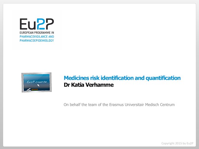 Eu2P Medicines risk identification and quantification