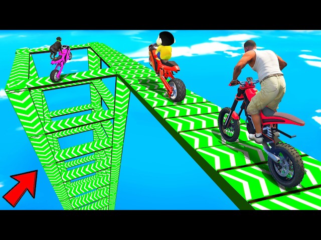 SHINCHAN AND FRANKLIN TRIED THE IMPOSSIBLE CAGE SPEED BOOSTER TRACK PARKOUR CHALLENGE GTA 5