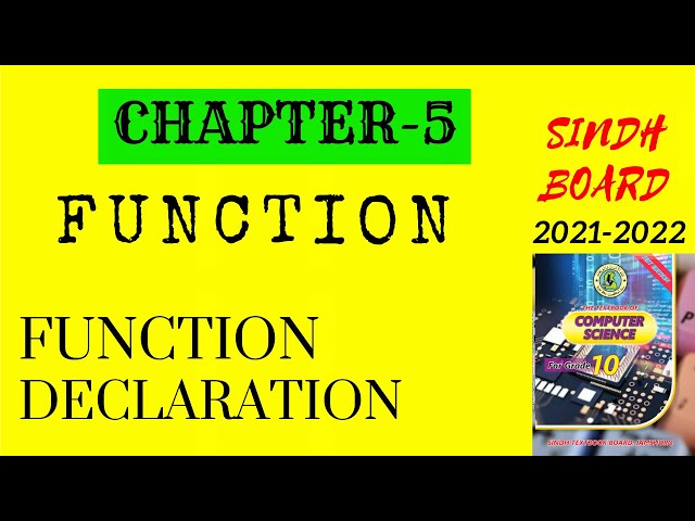 Chapter 5 | function declaration in C++ | 10 class Sindh board