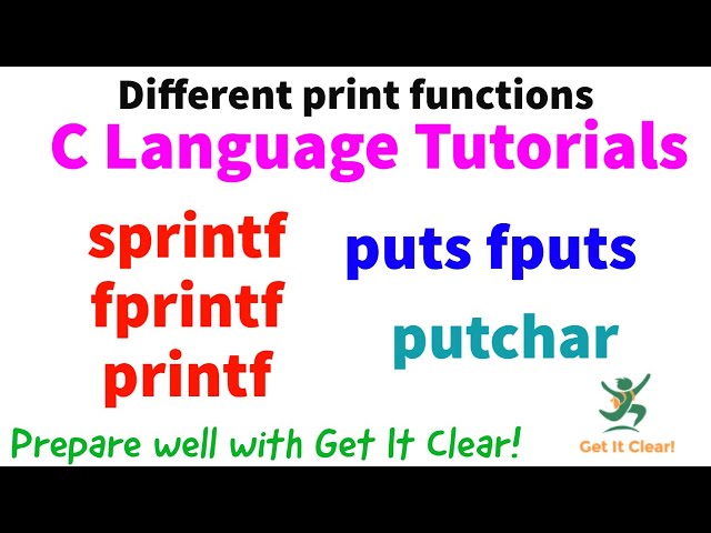 Types of print functions in C - printf fprintf sprintf puts putchar fputs vprintf vfprintf vsprintf