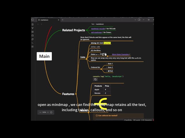 Obsidian markmind: How to convert between Markdown documents and mind maps by use markdown mode?