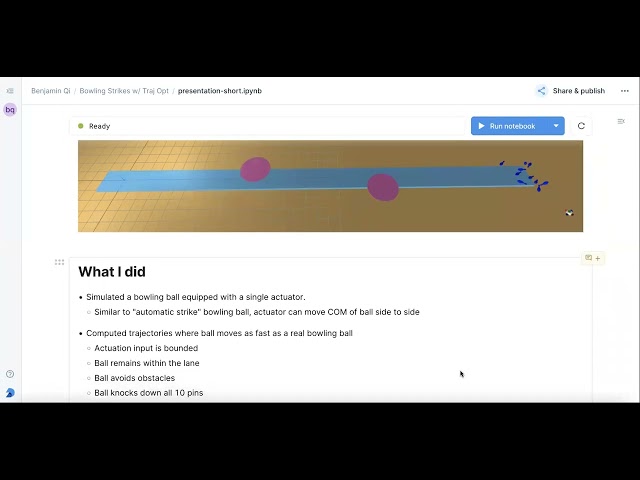 Bowling Strikes with Trajectory Optimization