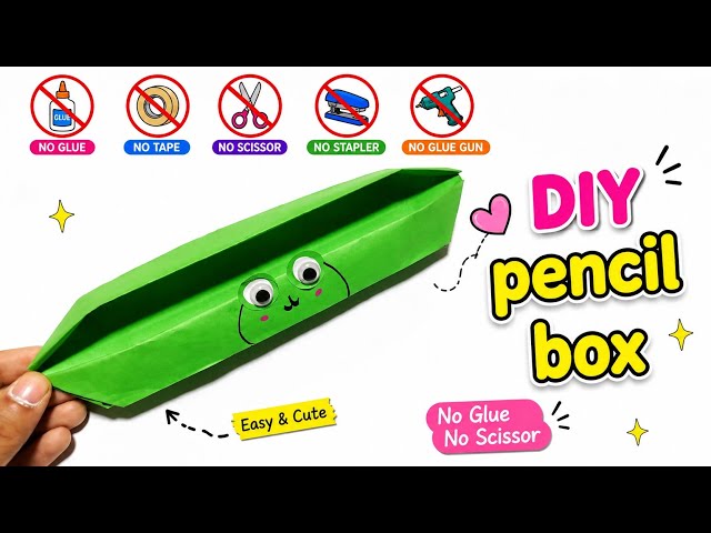 DIY Paper Pencil Box | How to Make Paper Pencil Box | Easy Origami Craft #viralvideo 