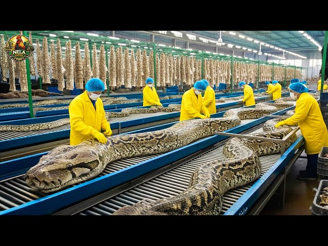 How Millions of Pythons Are Raised & Processed – Inside Massive Python Farming